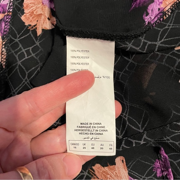 Michel Studio Black and Purple Floral Blouse - Picture 7 of 8